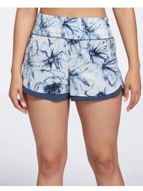 Calia Step Up Blue and White Tie-Dye Floral Running Athletic Shorts
